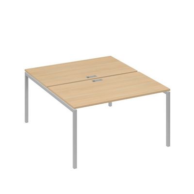А4 С2 177 НД (Натуральный дуб/Серый) Рабочая станция на каркасе DUE столы 2х140