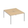 А4 С2 177 НД (Натуральный дуб/Серый) Рабочая станция на каркасе DUE столы 2х140