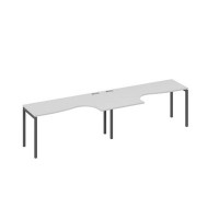 А4 А2 035-2 СЕ (Серый/Антрацит) Рабочая станция DUE 2х160 столы Классика эргономичные