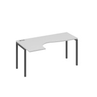 А4 А2 035 СЕ (Серый/Антрацит) Стол эргономичный левый "Классика" на металлокаркасе DUE
