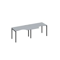 А4 А2 041-2 СЕ (Серый/Антрацит) Рабочая станция DUE 2х120 столы Классика эргономичные