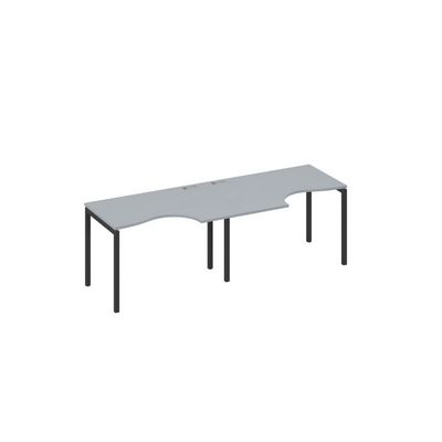 А4 А2 041-2 СЕ (Серый/Антрацит) Рабочая станция DUE 2х120 столы Классика эргономичные