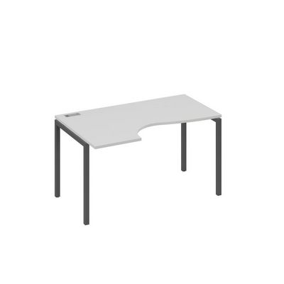 А4 А2 043 СЕ (Серый/Антрацит) Стол эргономичный левый "Классика" на металлокаркасе DUE