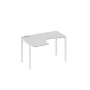 А4 Б2 031 СЕ (Серый/Белый) Стол эргономичный левый "Классика" на металлокаркасе DUE