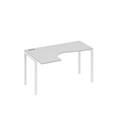 А4 Б2 033 СЕ (Серый/Белый) Стол эргономичный левый "Классика" на металлокаркасе DUE