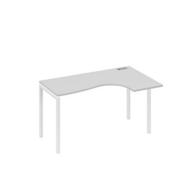 А4 Б2 034 СЕ (Серый/Белый) Стол эргономичный правый "Классика" на металлокаркасе DUE