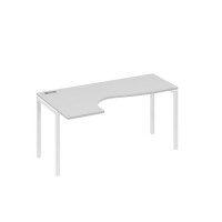 А4 Б2 035 СЕ (Серый/Белый) Стол эргономичный левый "Классика" на металлокаркасе DUE