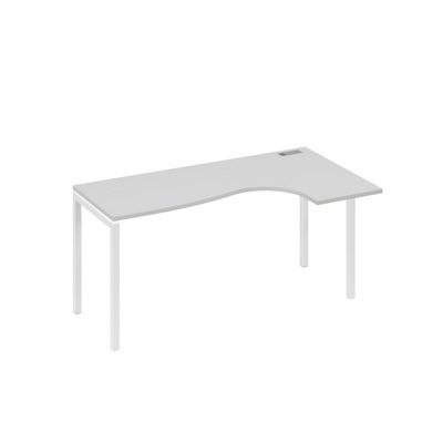 А4 Б2 036 СЕ (Серый/Белый) Стол эргономичный правый "Классика" на металлокаркасе DUE