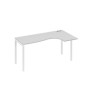 А4 Б2 036 СЕ (Серый/Белый) Стол эргономичный правый "Классика" на металлокаркасе DUE