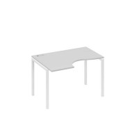 А4 Б2 041 СЕ (Серый/Белый) Стол эргономичный левый "Классика" на металлокаркасе DUE
