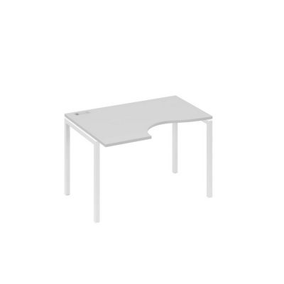 А4 Б2 041 СЕ (Серый/Белый) Стол эргономичный левый "Классика" на металлокаркасе DUE