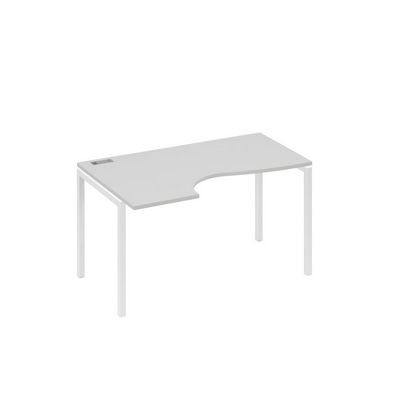 А4 Б2 043 СЕ (Серый/Белый) Стол эргономичный левый "Классика" на металлокаркасе DUE