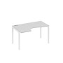 А4 Б2 043 СЕ (Серый/Белый) Стол эргономичный левый "Классика" на металлокаркасе DUE