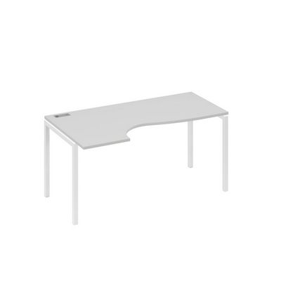 А4 Б2 045 СЕ (Серый/Белый) Стол эргономичный левый "Классика" на металлокаркасе DUE