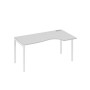 А4 Б2 046 СЕ (Серый/Белый) Стол эргономичный правый "Классика" на металлокаркасе DUE