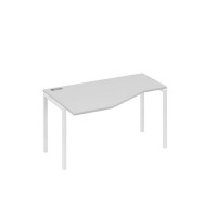 А4 Б2 053 СЕ (Серый/Белый) Стол эргономичный левый "Техно" на металлокаркасе DUE