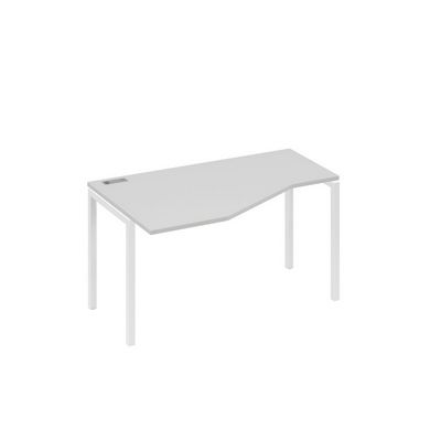 А4 Б2 053 СЕ (Серый/Белый) Стол эргономичный левый "Техно" на металлокаркасе DUE