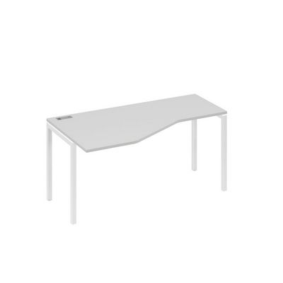 А4 Б2 055 СЕ (Серый/Белый) Стол эргономичный левый "Техно" на металлокаркасе DUE