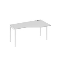 А4 Б2 056 СЕ (Серый/Белый) Стол эргономичный правый "Техно" на металлокаркасе DUE