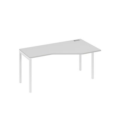 А4 Б2 056 СЕ (Серый/Белый) Стол эргономичный правый "Техно" на металлокаркасе DUE