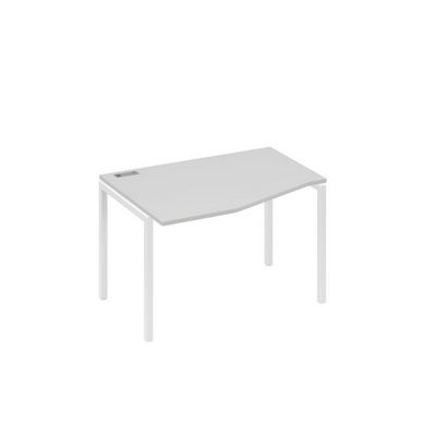 А4 Б2 061 СЕ (Серый/Белый) Стол эргономичный левый "Техно" на металлокаркасе DUE