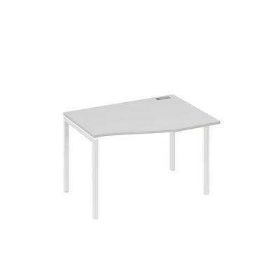 А4 Б2 062 СЕ (Серый/Белый) Стол эргономичный правый "Техно" на металлокаркасе DUE