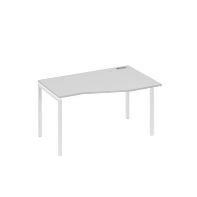 А4 Б2 064 СЕ (Серый/Белый) Стол эргономичный правый "Техно" на металлокаркасе DUE
