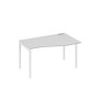 А4 Б2 064 СЕ (Серый/Белый) Стол эргономичный правый "Техно" на металлокаркасе DUE