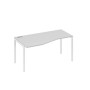 А4 Б2 065 СЕ (Серый/Белый) Стол эргономичный левый "Техно" на металлокаркасе DUE