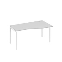 А4 Б2 066 СЕ (Серый/Белый) Стол эргономичный правый "Техно" на металлокаркасе DUE