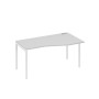 А4 Б2 066 СЕ (Серый/Белый) Стол эргономичный правый "Техно" на металлокаркасе DUE