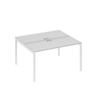 А4 Б2 171 СЕ (Серый/Белый) Рабочая станция на каркасе DUE столы 2х140