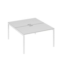 А4 Б2 177 СЕ (Серый/Белый) Рабочая станция на каркасе DUE столы 2х140