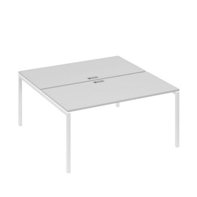 А4 Б2 178 СЕ (Серый/Белый) Рабочая станция на каркасе DUE столы 2х160