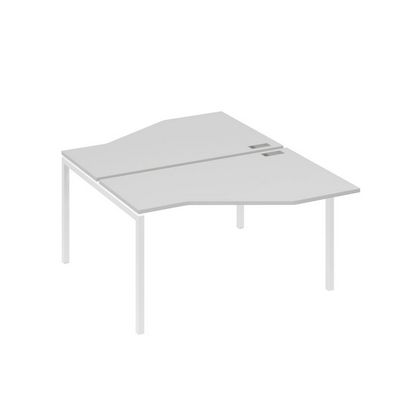 А4 Б2 187 СЕ (Серый/Белый) Рабочая станция опоры DUE со столами Техно 2х140