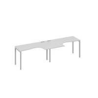 А4 С2 033-2 СЕ (Серый/Серый) Рабочая станция DUE 2х140 столы Классика эргономичные