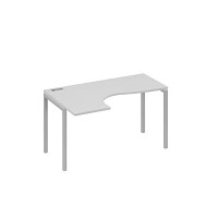 А4 С2 033 СЕ (Серый/Серый) Стол эргономичный левый "Классика" на металлокаркасе DUE