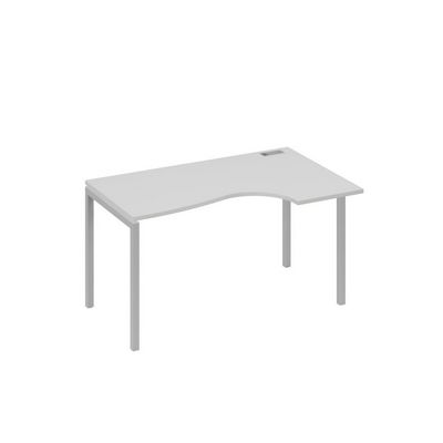 А4 С2 044 СЕ (Серый/Серый) Стол эргономичный правый "Классика" на металлокаркасе DUE