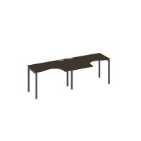 А4 А2 031-2 ВТ (Венге темный/Антрацит) Рабочая станция DUE 2х120 столы Классика эргономичные
