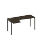 А4 А2 035 ВТ (Венге темный/Антрацит) Стол эргономичный левый "Классика" на металлокаркасе DUE