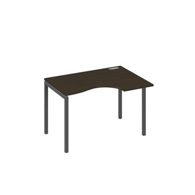 А4 А2 042 ВТ (Венге темный/Антрацит) Стол эргономичный правый "Классика" на металлокаркасе DUE