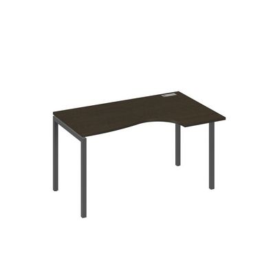 А4 А2 044 ВТ (Венге темный/Антрацит) Стол эргономичный правый "Классика" на металлокаркасе DUE