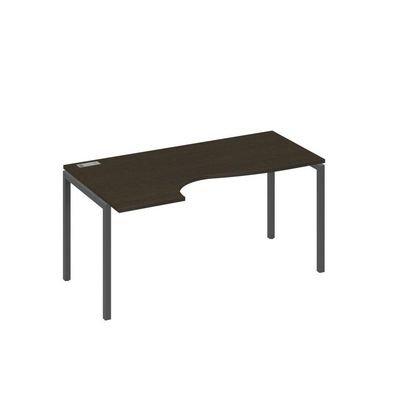 А4 А2 045 ВТ (Венге темный/Антрацит) Стол эргономичный левый "Классика" на металлокаркасе DUE