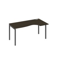 А4 А2 046 ВТ (Венге темный/Антрацит) Стол эргономичный правый "Классика" на металлокаркасе DUE