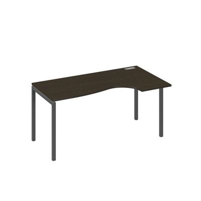 А4 А2 046 ВТ (Венге темный/Антрацит) Стол эргономичный правый "Классика" на металлокаркасе DUE