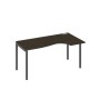 А4 А2 046 ВТ (Венге темный/Антрацит) Стол эргономичный правый "Классика" на металлокаркасе DUE