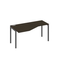 А4 А2 055 ВТ (Венге темный/Антрацит) Стол эргономичный левый "Техно" на металлокаркасе DUE