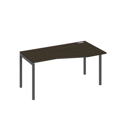 А4 А2 066 ВТ (Венге темный/Антрацит) Стол эргономичный правый "Техно" на металлокаркасе DUE
