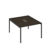 А4 А2 173 ВТ (Венге темный/Антрацит) Рабочая станция на каркасе DUE столы 2х120