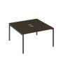 А4 А2 174 ВТ (Венге темный/Антрацит) Рабочая станция на каркасе DUE столы 2х140